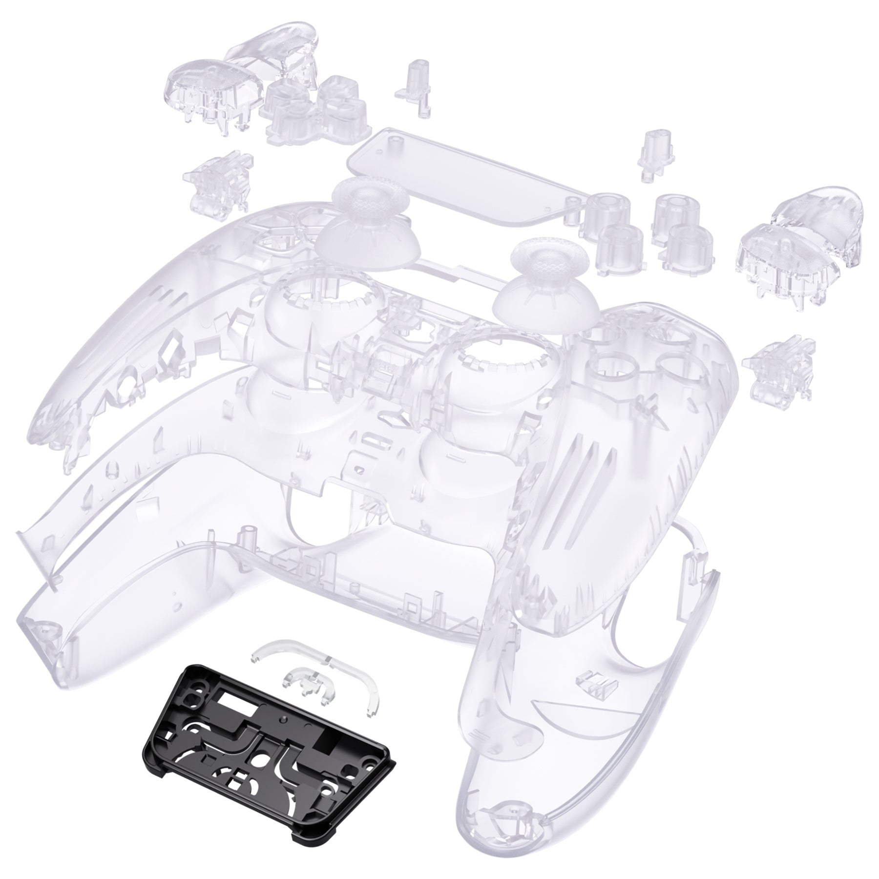eXtremeRate Full Set Housing Shell with Buttons Touchpad Cover, Clear ...