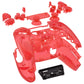 eXtremeRate Retail Set Housing Shell with Buttons Touchpad Cover, Clear Red Custom Replacement Decorative Trim Shell Front Back Plates Compatible with ps5 Controller BDM-010 BDM-020 - Controller NOT Included - QPFM5002G2