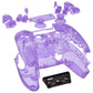 eXtremeRate Retail Full Set Housing Shell with Buttons Touchpad Cover, Clear Atomic Purple Custom Replacement Decorative Trim Shell Front Back Plates Compatible with ps5 Controller BDM-010 BDM-020 - Controller NOT Included - QPFM5005G2