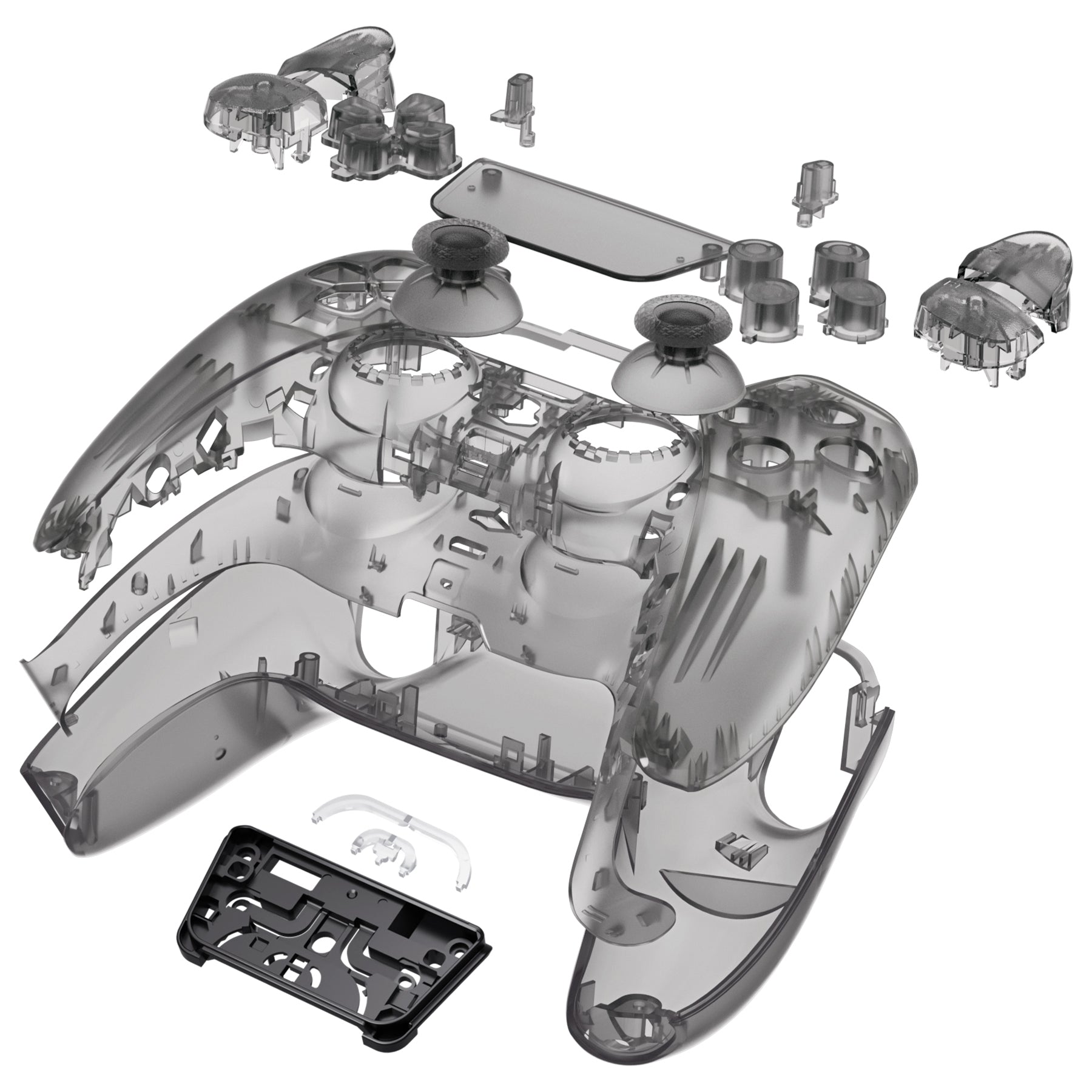 eXtremeRate Full Set Housing Shell with Buttons Touchpad Cover, Clear ...