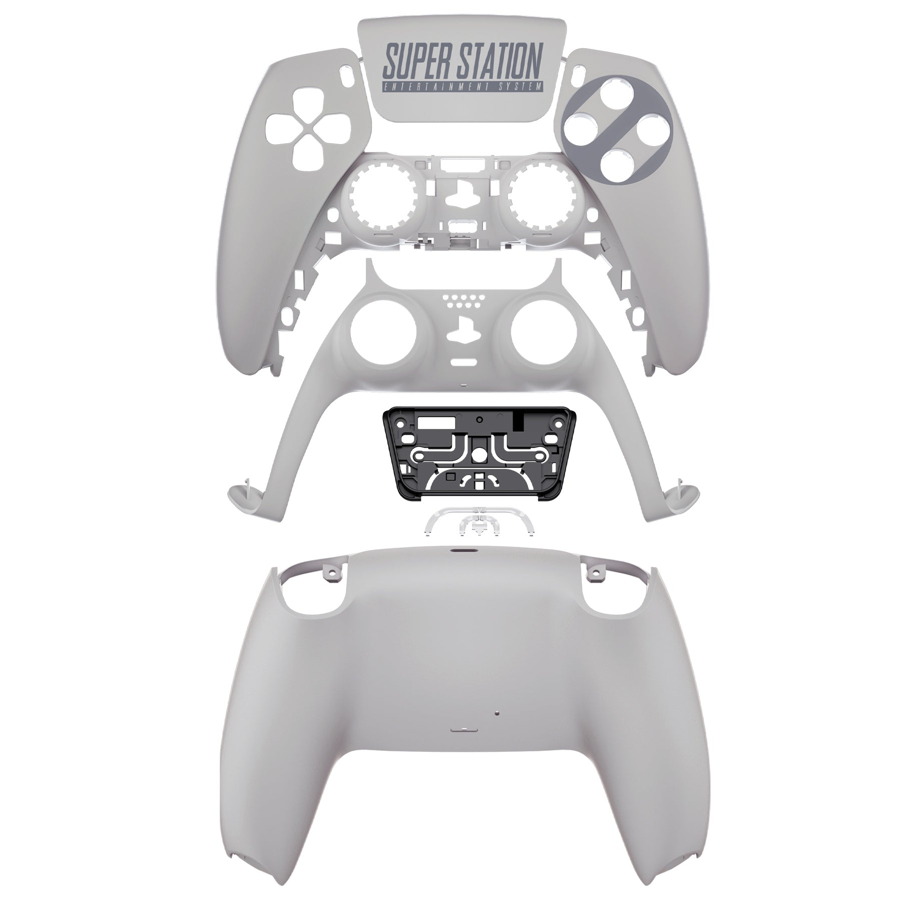PS5 Controller Custom Silver Shell & Buttons Kit Housing