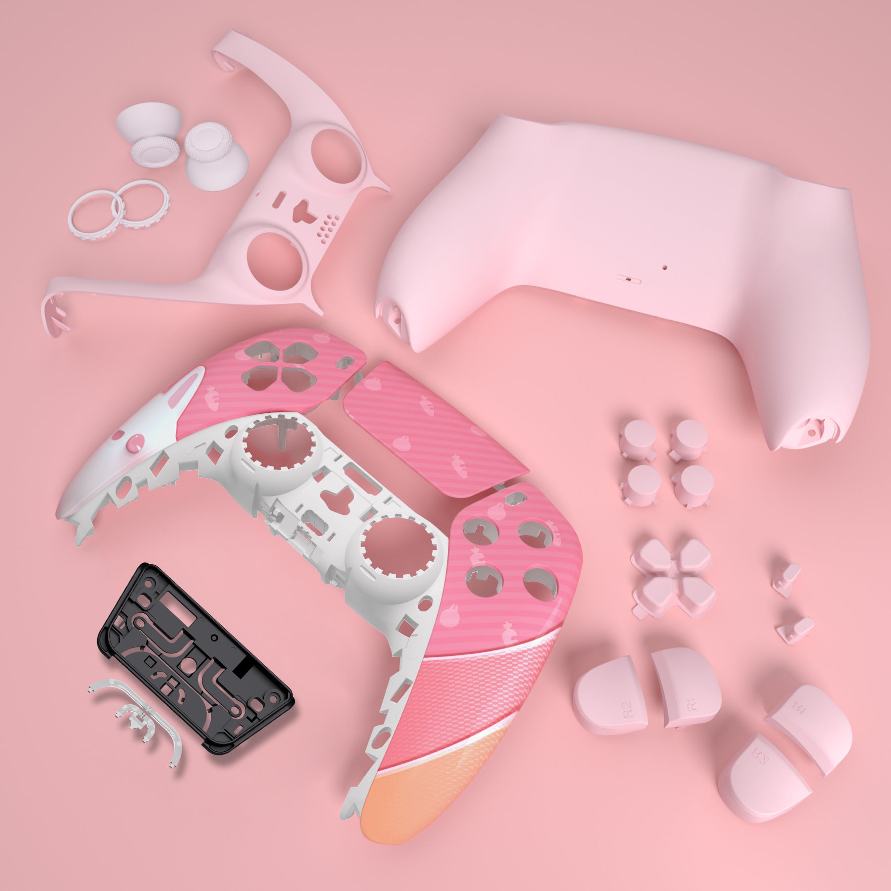 PS5 Controller Custom Pink Shell & Buttons Kit Housing Playstation