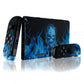 eXtremeRate Retail Soft Touch Grip Blue Flame Skull Back Plate for Nintendo Switch Console, NS Joycon Handheld Controller Housing with Full Set Buttons, DIY Replacement Shell for Nintendo Switch - QT101