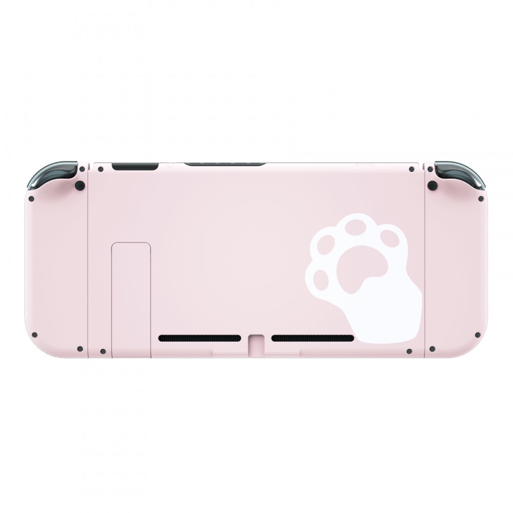 eXtremeRate Replacement Full Set Shells with Buttons for Nintendo Switch -  Cherry Blossoms Pink Cat Paw