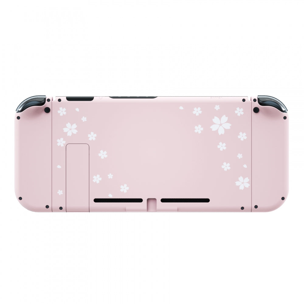 eXtremeRate Retail Cherry Blossoms Pink Petals Back Plate for Nintendo Switch Console, NS Joycon Handheld Controller Housing with Colorful Buttons, DIY Replacement Shell for Nintendo Switch - QT111