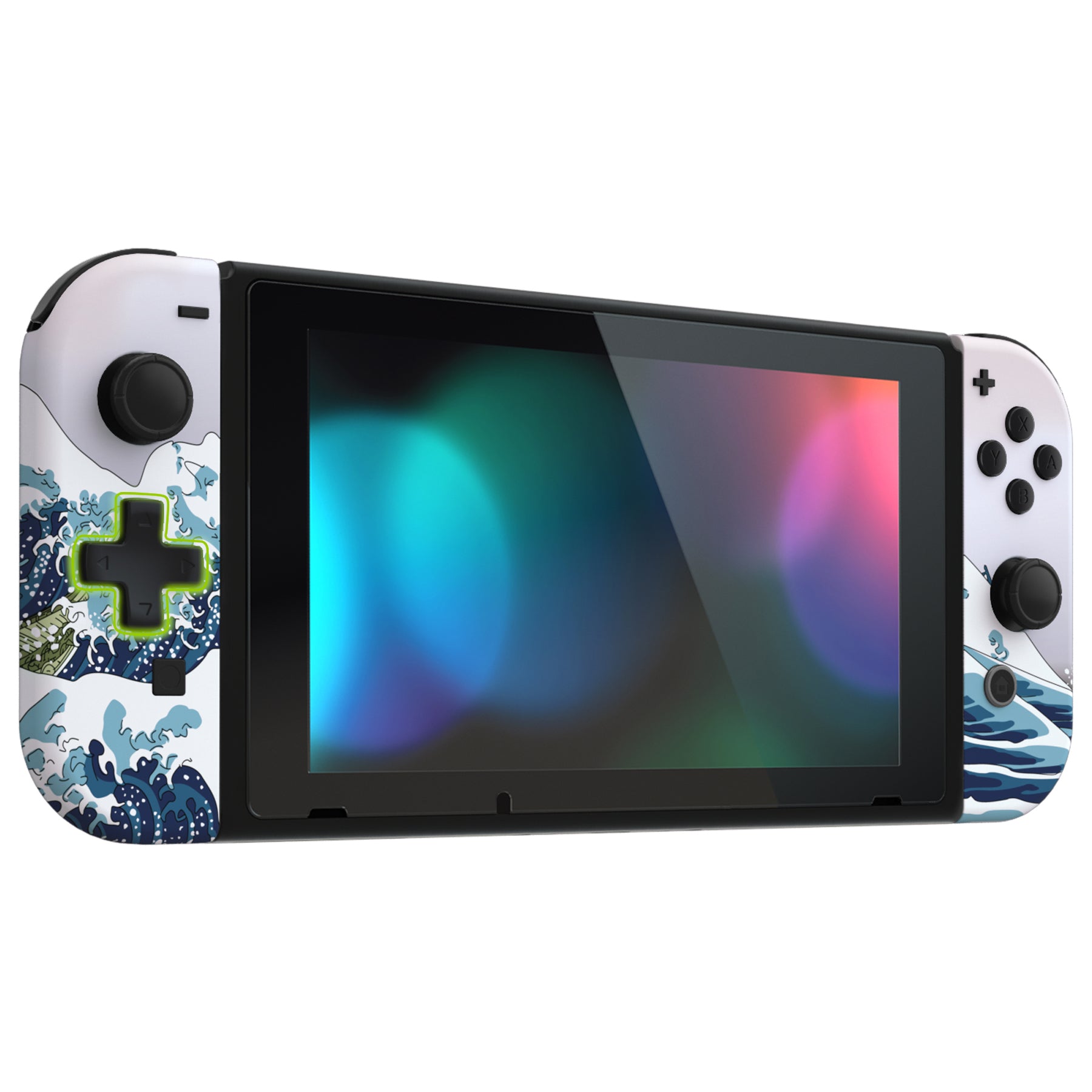 eXtremeRate Dpad Version Replacement Full Set Shells with Buttons for  Nintendo Switch - The Great Wave