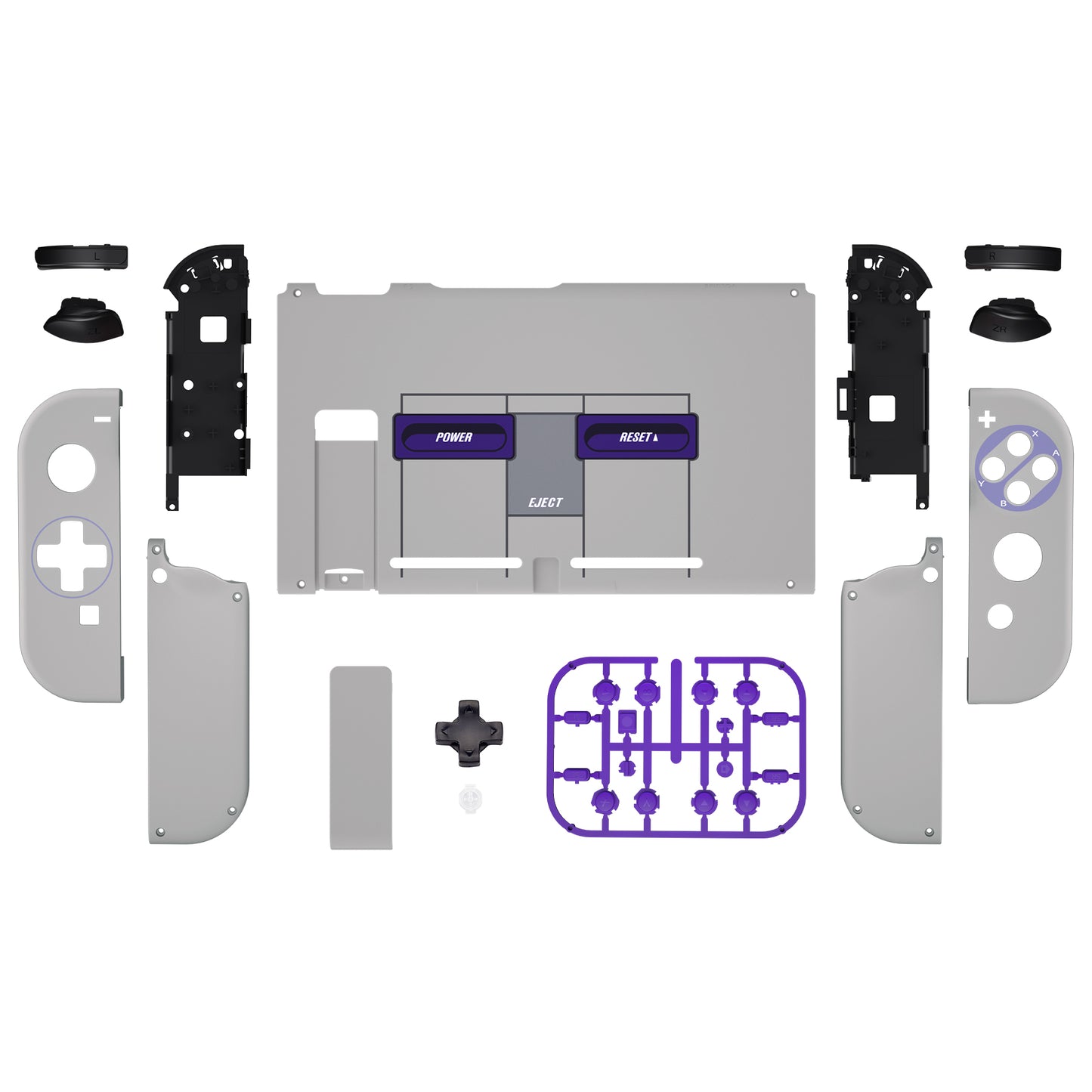 Retro SNES Patterned Dpad Housing Shell With Buttons for Nintendo Switch Joy  con