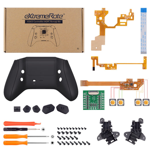 eXtremeRate Retail Black HOPE Remappable Remap Kit for Xbox Series X/S Controller, Upgrade Boards & Redesigned Back Shell & Side Rails & Back Buttons for Xbox Core Controller - Controller NOT Included - RX3P3009