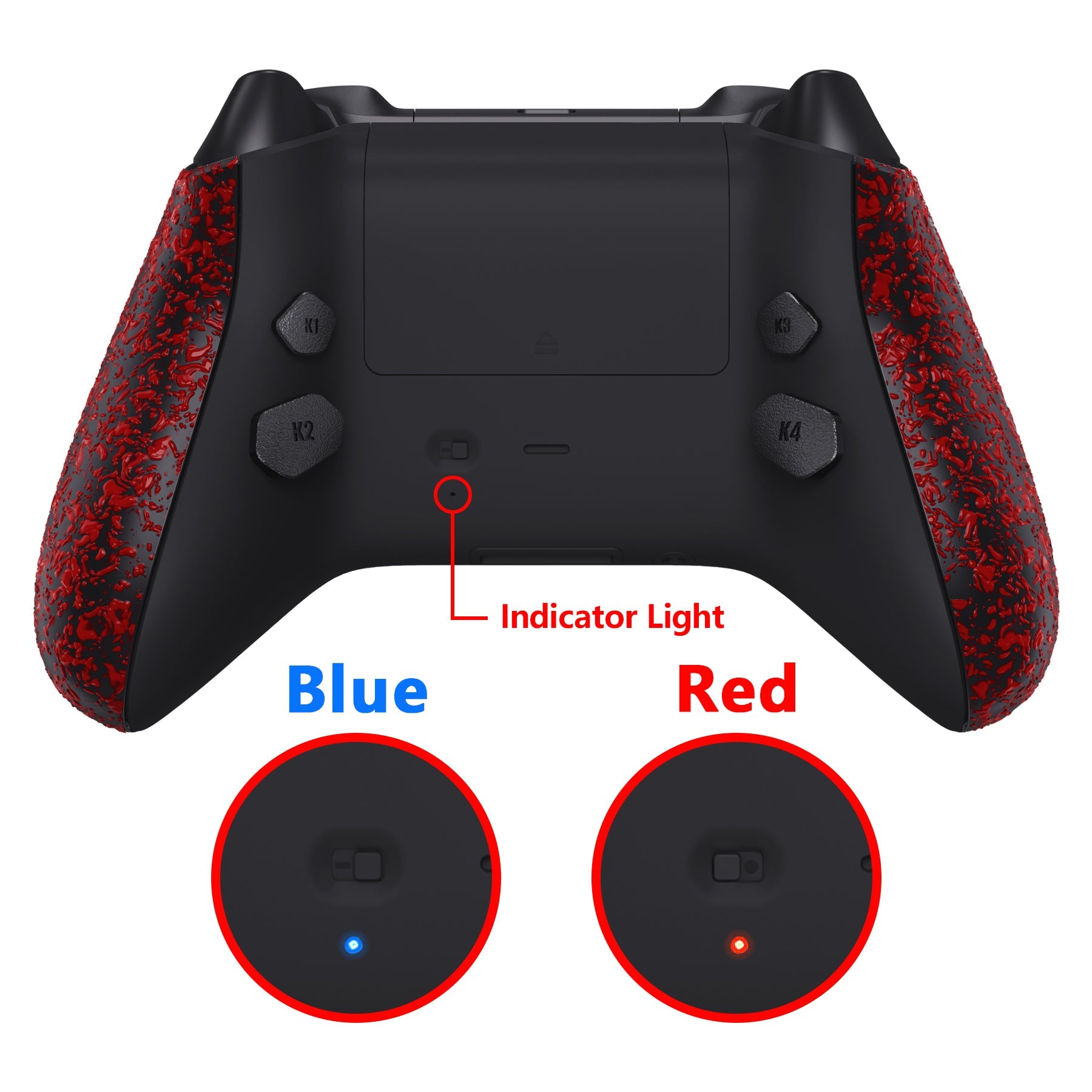 eXtremeRate Retail Textured Red HOPE Remappable Remap Kit for Xbox Series X/S Controller, Upgrade Boards & Redesigned Back Shell & Side Rails & Back Buttons for Xbox Core Controller - Controller NOT Included - RX3P3043