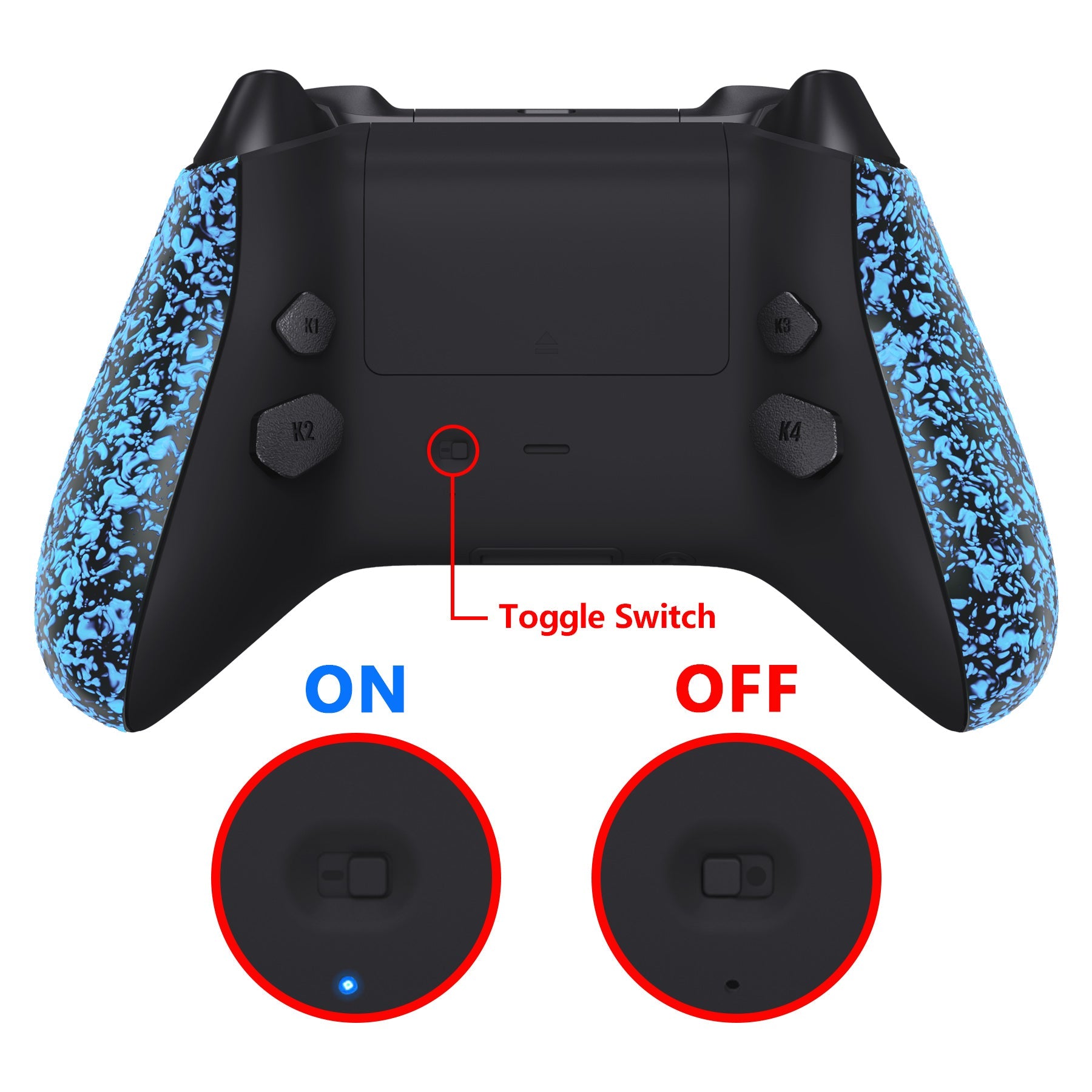 eXtremeRate Retail Textured Blue HOPE Remappable Remap Kit for Xbox Series X/S Controller, Upgrade Boards & Redesigned Back Shell & Side Rails & Back Buttons for Xbox Core Controller - Controller NOT Included - RX3P3044