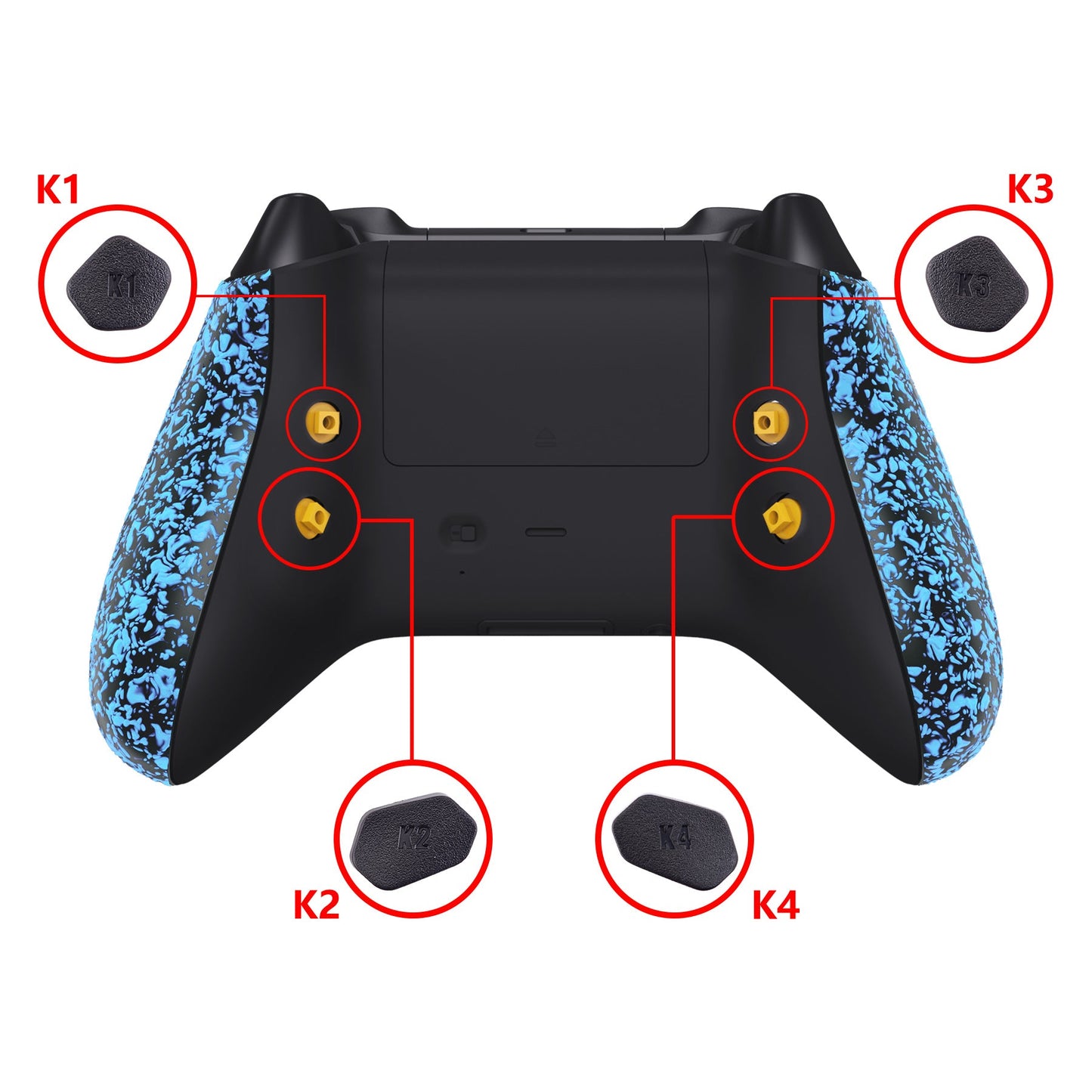 eXtremeRate Retail Textured Blue HOPE Remappable Remap Kit for Xbox Series X/S Controller, Upgrade Boards & Redesigned Back Shell & Side Rails & Back Buttons for Xbox Core Controller - Controller NOT Included - RX3P3044