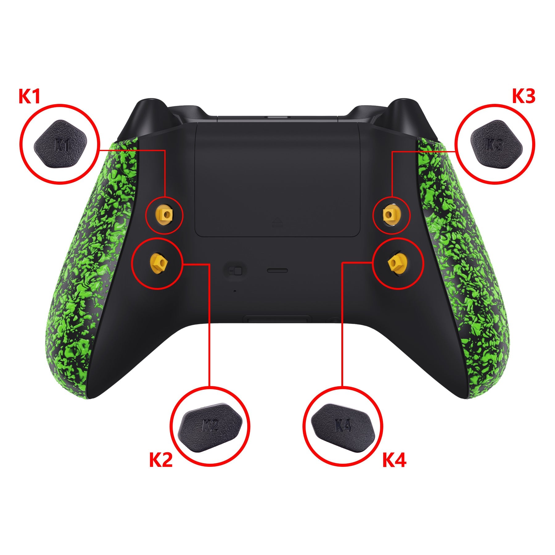 eXtremeRate Retail Textured Green HOPE Remappable Remap Kit for Xbox Series X/S Controller, Upgrade Boards & Redesigned Back Shell & Side Rails & Back Buttons for Xbox Core Controller - Controller NOT Included - RX3P3045