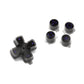 eXtremeRate Retail Replacement Custom Dpad Action Buttons Three-Tone Black & Clear With Black Purple Redesigned Symbols D-pad Face Buttons For ps5 Controller - JPFF006