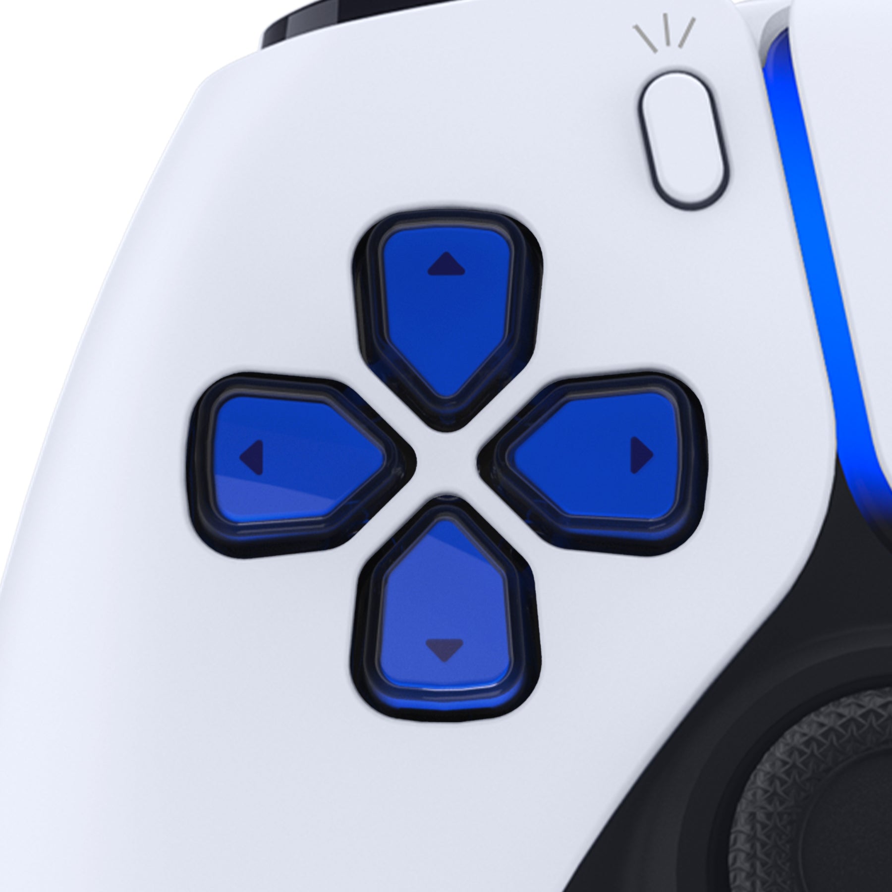 eXtremeRate Retail Replacement Custom Dpad Action Buttons Three-Tone Blue & Clear With Redesigned Symbols D-pad Face Buttons For ps5 Controller - JPFF009