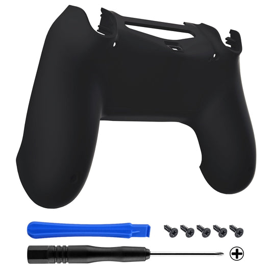 eXtremeRate Retail Black Bottom Shell, Soft Touch Back Housing Case Cover, Game Improvement Replacement Parts for ps4 Slim Pro Controller JDM-040, JDM-050 and JDM-055 - SP4BP09