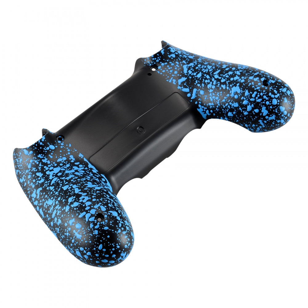 eXtremeRate Retail Textured Blue Bottom Shell Game Improvement Repair for ps4 Slim Pro Controller JDM-040  JDM-050 JDM-055 - SP4BR03