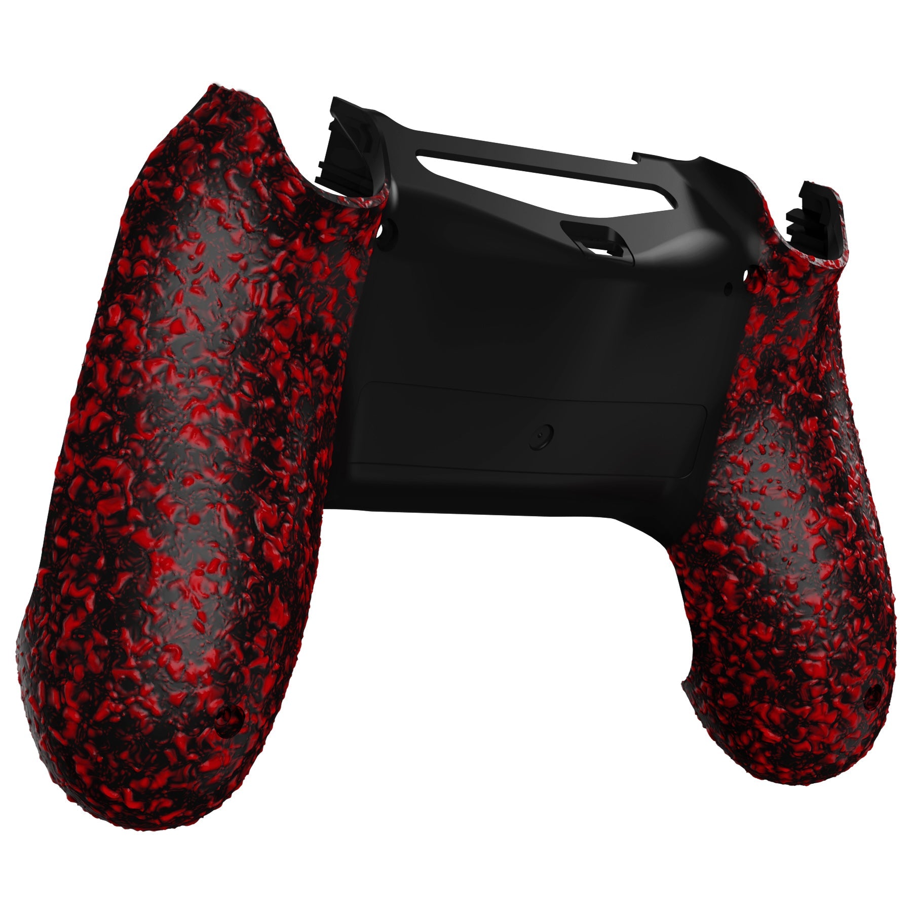 eXtremeRate Replacement Bottom Shell for PS4 Slim Pro Controller Controller  (CUH-ZCT2 JDM-040/050/055) - Textured Red