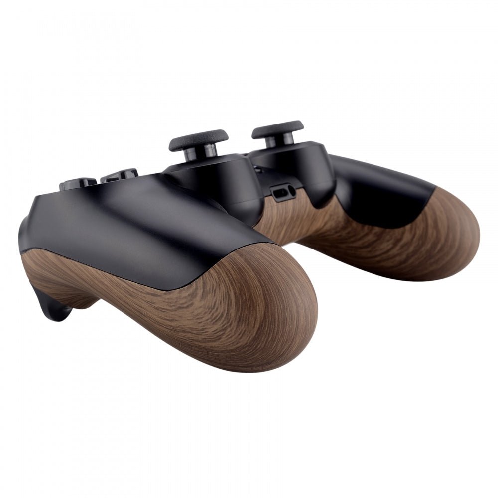 eXtremeRate Retail Wood Grain Soft Touch Back Housing Cover Bottom Shell Repair Part for ps4 Slim Pro Controller JDM-040 JDM-050 JDM-055 - SP4BS01