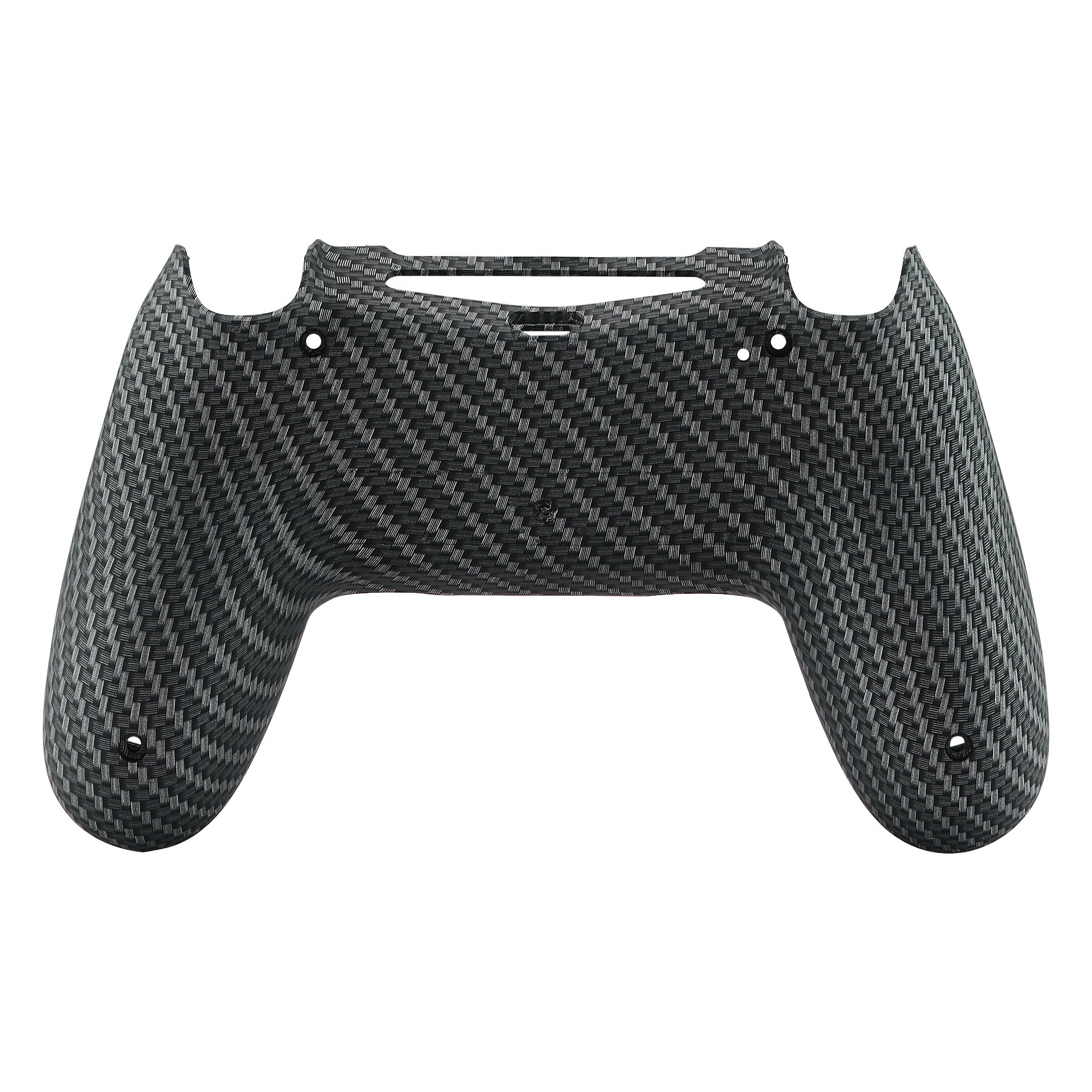 eXtremeRate Replacement Bottom Shell for PS4 Slim Pro Controller Controller  (CUH-ZCT2 JDM-040/050/055) - Black Silver Carbon Fiber