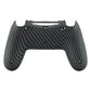eXtremeRate Retail Black Silver Carbon Fiber Bottom Shell, Soft Touch Back Housing Case Cover, Game Improvement Replacement Parts for ps4 Slim Pro Controller JDM-040 JDM-050 JDM-055 - SP4BS03