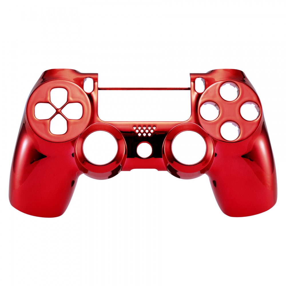 eXtremeRate Retail Chrome Red Edition Front Housing Shell Faceplate for ps4 Slim ps4 Pro Controller (CUH-ZCT2 JDM-040 JDM-050 JDM-055) - SP4FD04