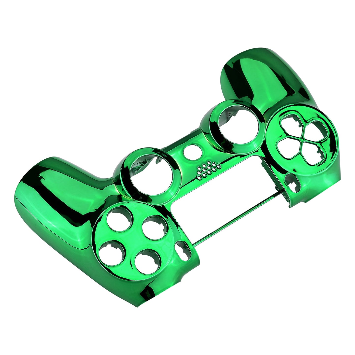 eXtremeRate Retail Chrome Green Faceplate Cover Front Housing Shell Replacement Kit for ps4 Slim ps4 Pro Controller (CUH-ZCT2 JDM-040 JDM-050 JDM-055) - SP4FD08