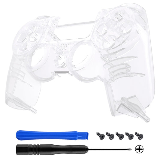 eXtremeRate Retail Transparent Crystal Clear Front Housing Shell Faceplate Cover for ps4 Slim ps4 Pro Controller (CUH-ZCT2 JDM-040 JDM-050 JDM-055) - SP4FM01G
