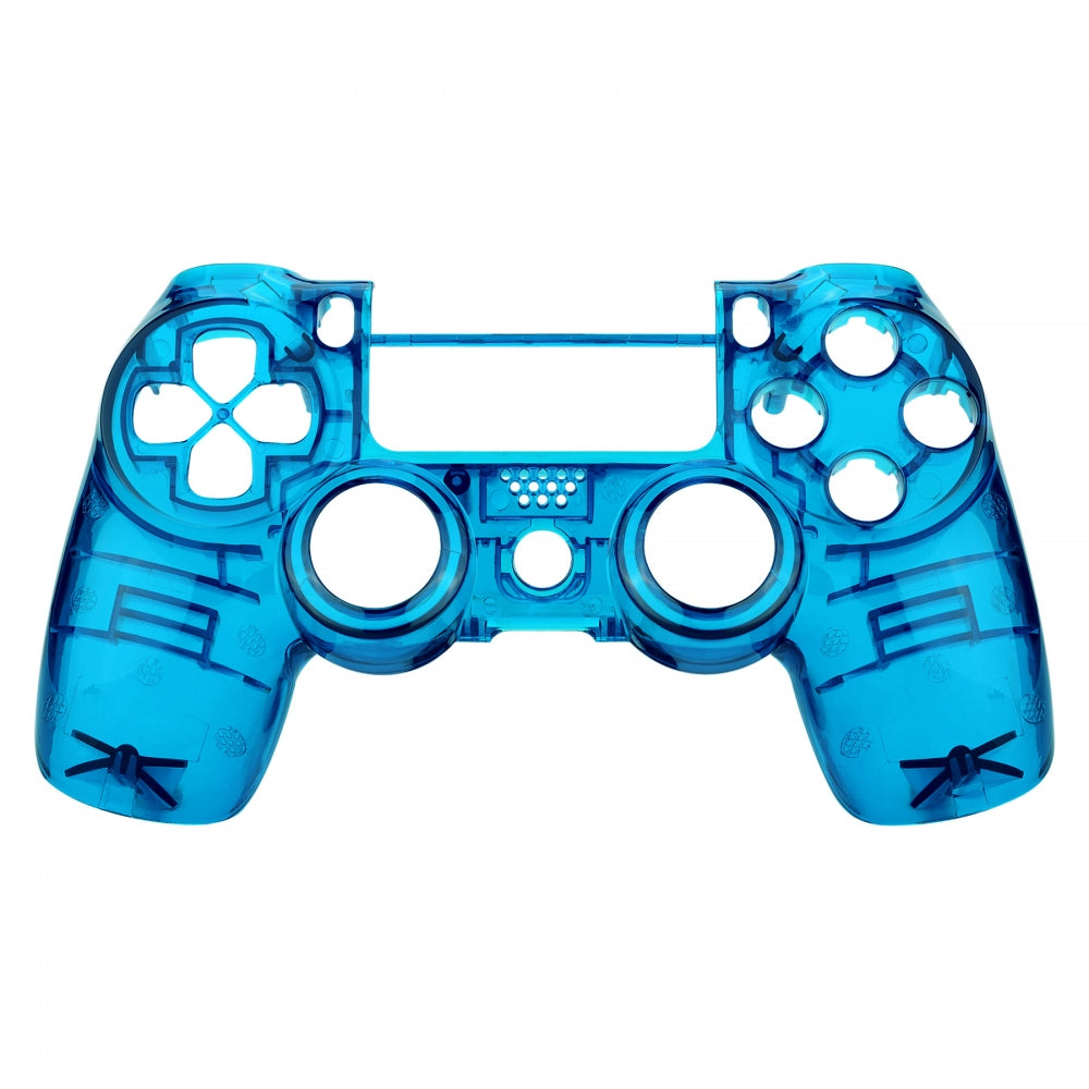 eXtremeRate Replacement Front Housing Shell for PS4 Slim Pro Controller  Controller (CUH-ZCT2 JDM-040/050/055) - Transparent Crystal Clear Blue
