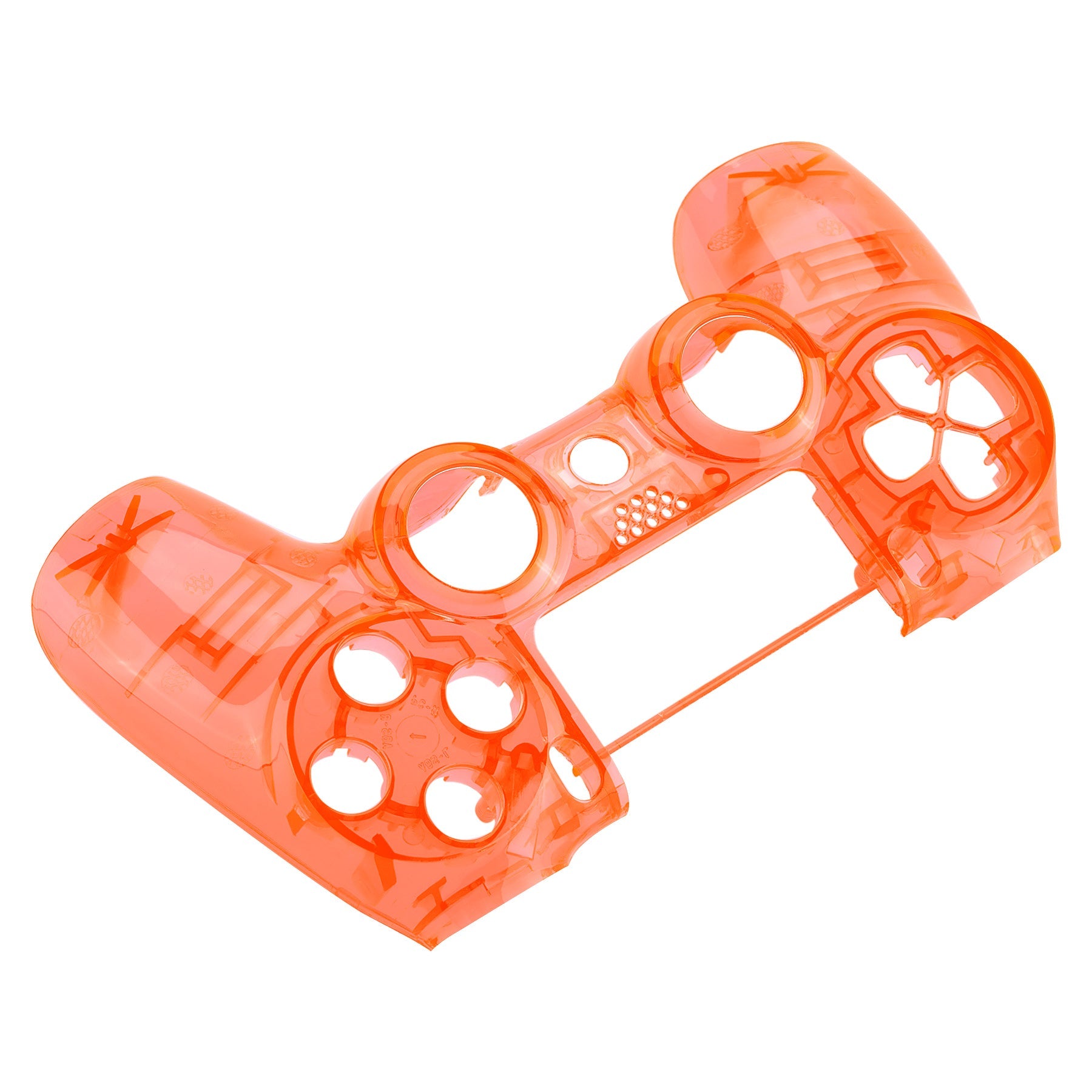 eXtremeRate Replacement Front Housing Shell for PS4 Slim Pro Controller  Controller (CUH-ZCT2 JDM-040/050/055) - Transparent Crystal Clear Orange