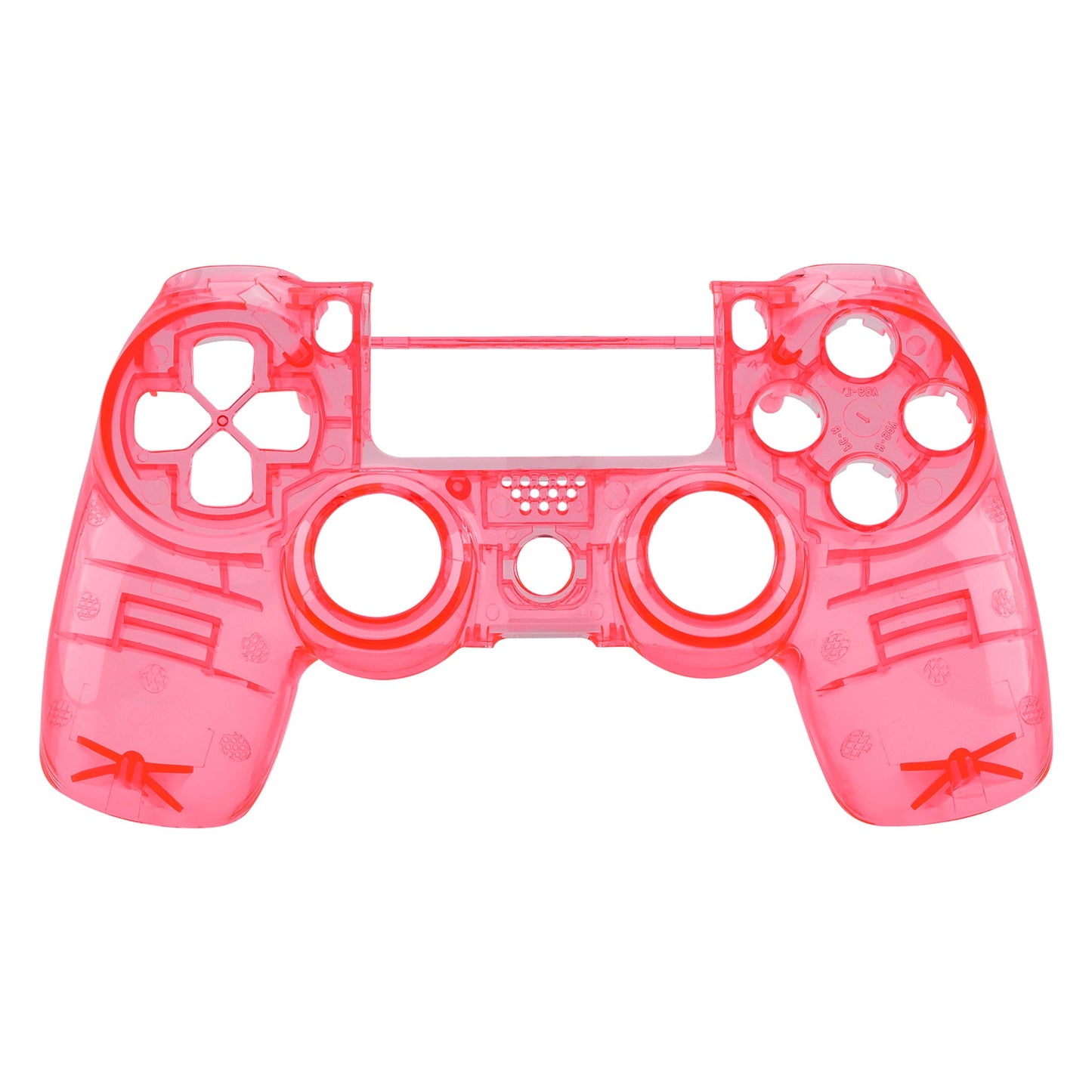 eXtremeRate Retail Transparent Crystal Clear Pink Front Housing Shell Faceplate Cover for ps4 Slim ps4 Pro Controller (CUH-ZCT2 JDM-040 JDM-050 JDM-055) - SP4FM10G