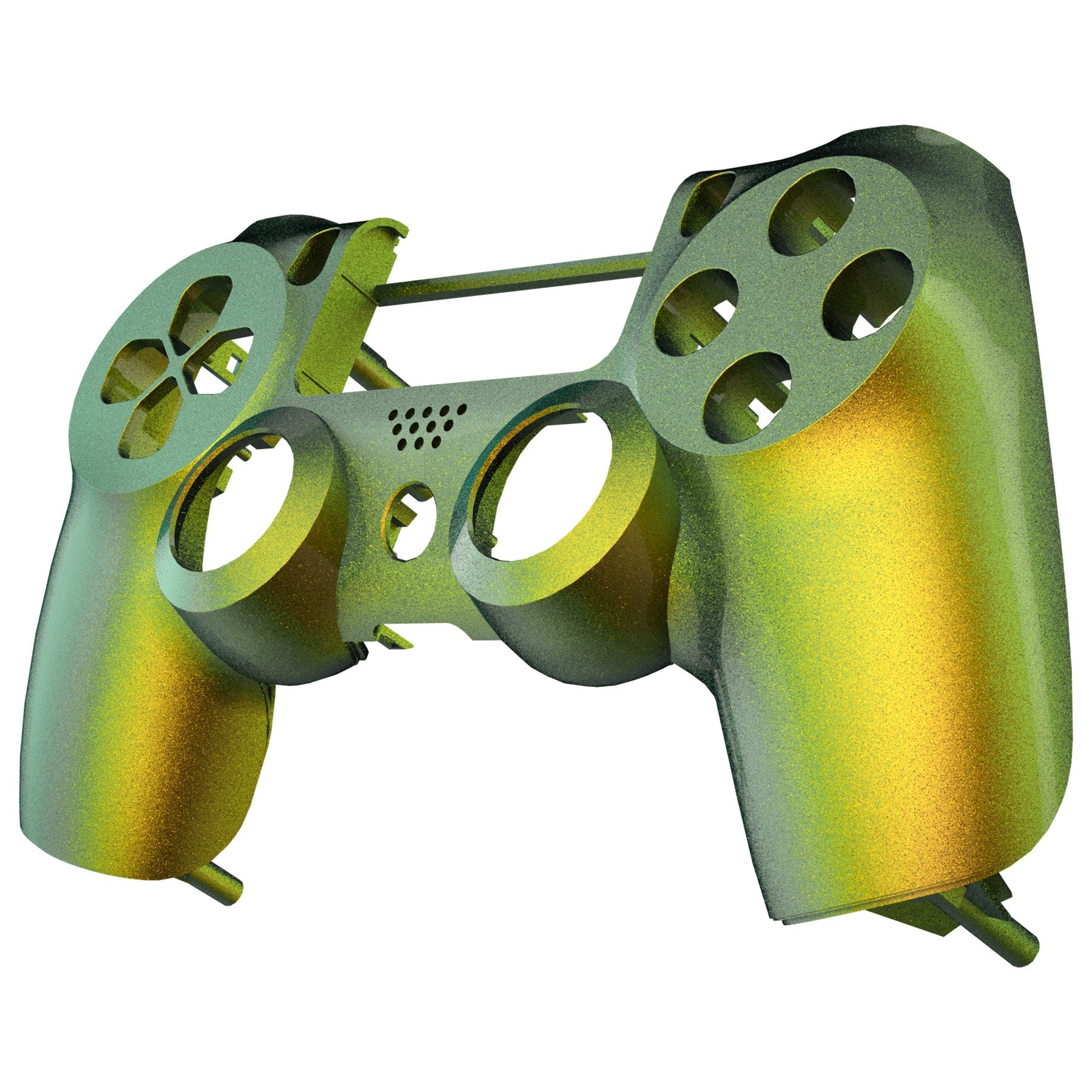 eXtremeRate Replacement Front Housing Shell for PS4 Slim Pro Controller  Controller (CUH-ZCT2 JDM-040/050/055) - Chameleon Gold Green Glossy