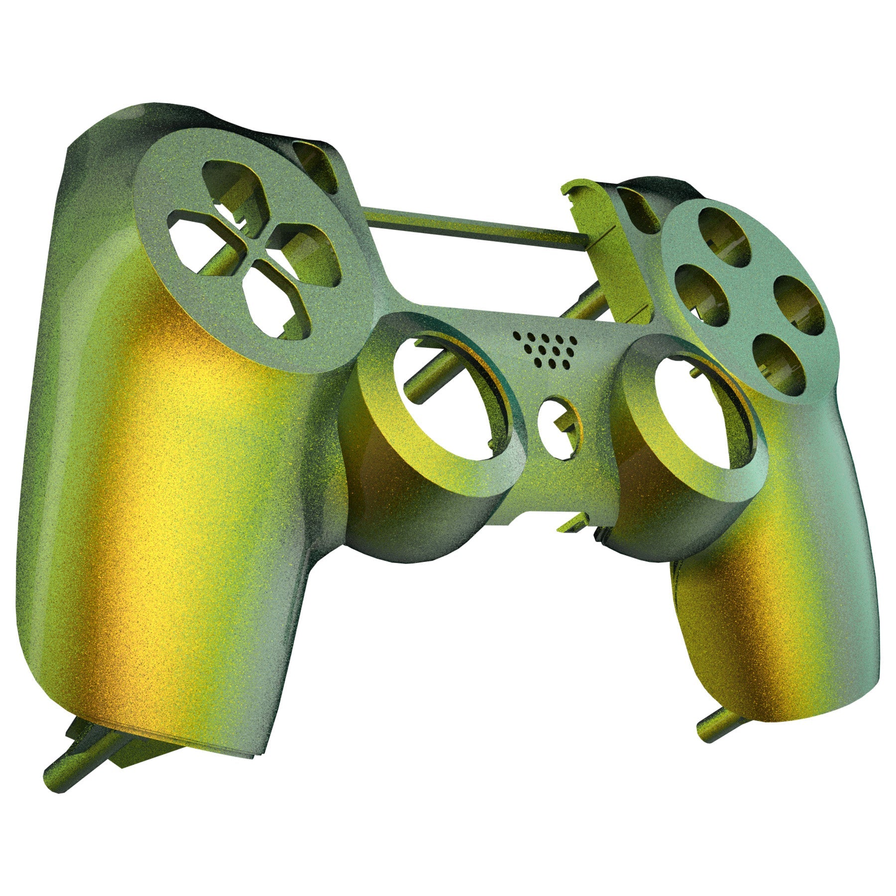eXtremeRate Replacement Front Housing Shell for PS4 Slim Pro Controller  Controller (CUH-ZCT2 JDM-040/050/055) - Chameleon Gold Green Glossy