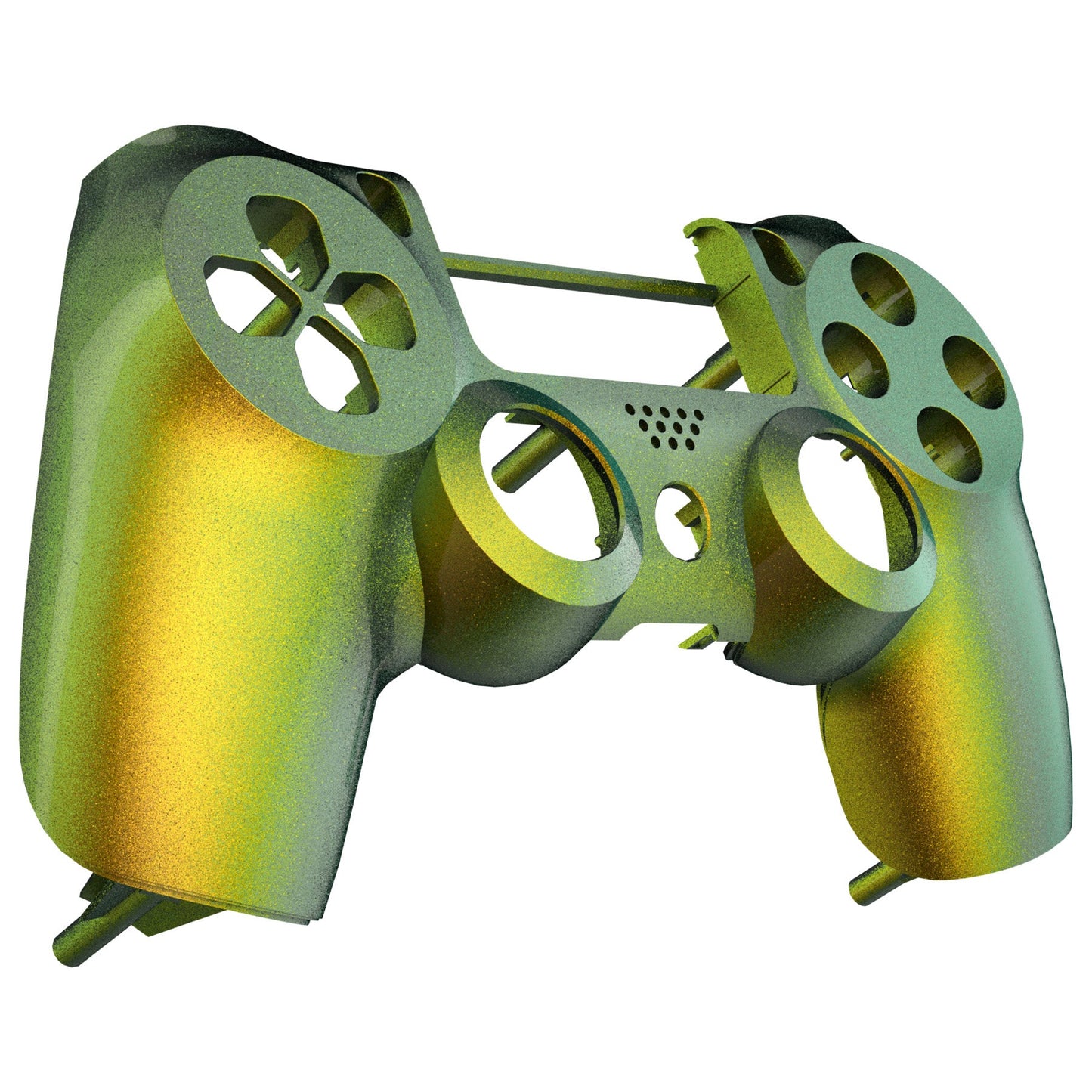 eXtremeRate Retail Green and Gold Chameleon Front Housing Shell Faceplate for ps4 Slim Pro Controller (CUH-ZCT2 JDM-040 JDM-050 JDM-055) - SP4FP02