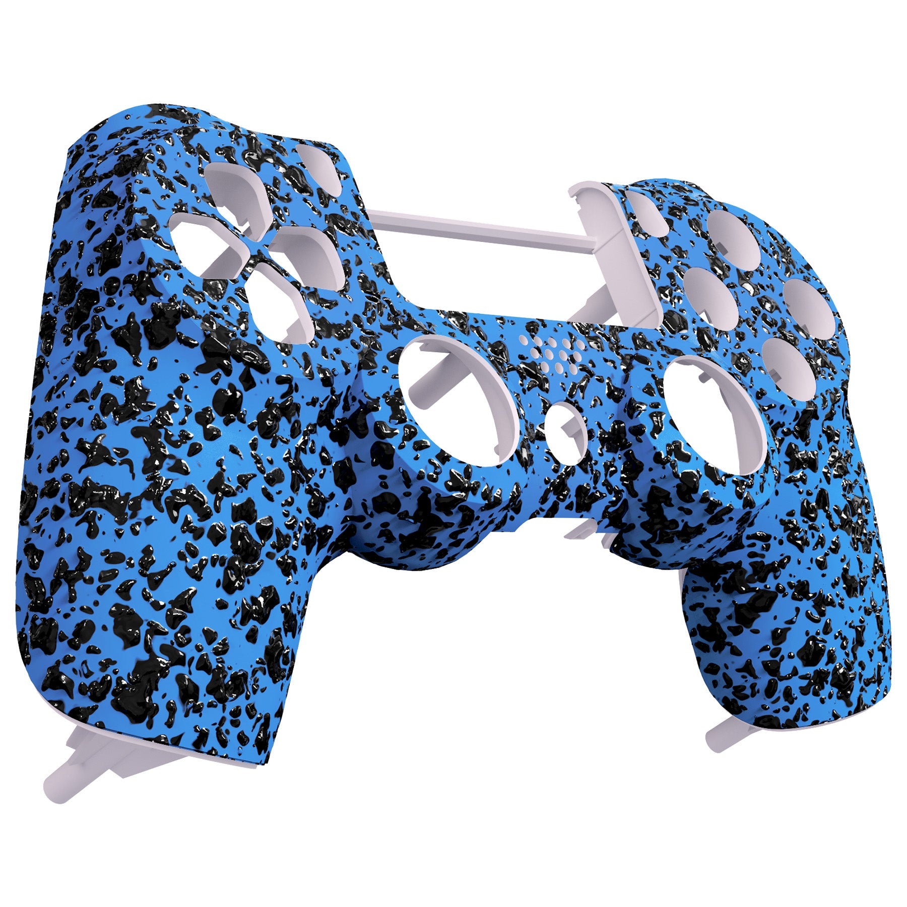 eXtremeRate Retail Textured Blue 3D Splashing Non-slip Front Housing Shell Faceplate for ps4 Slim ps4 Pro Controller (CUH-ZCT2 JDM-040 JDM-050 JDM-055) - SP4FP16