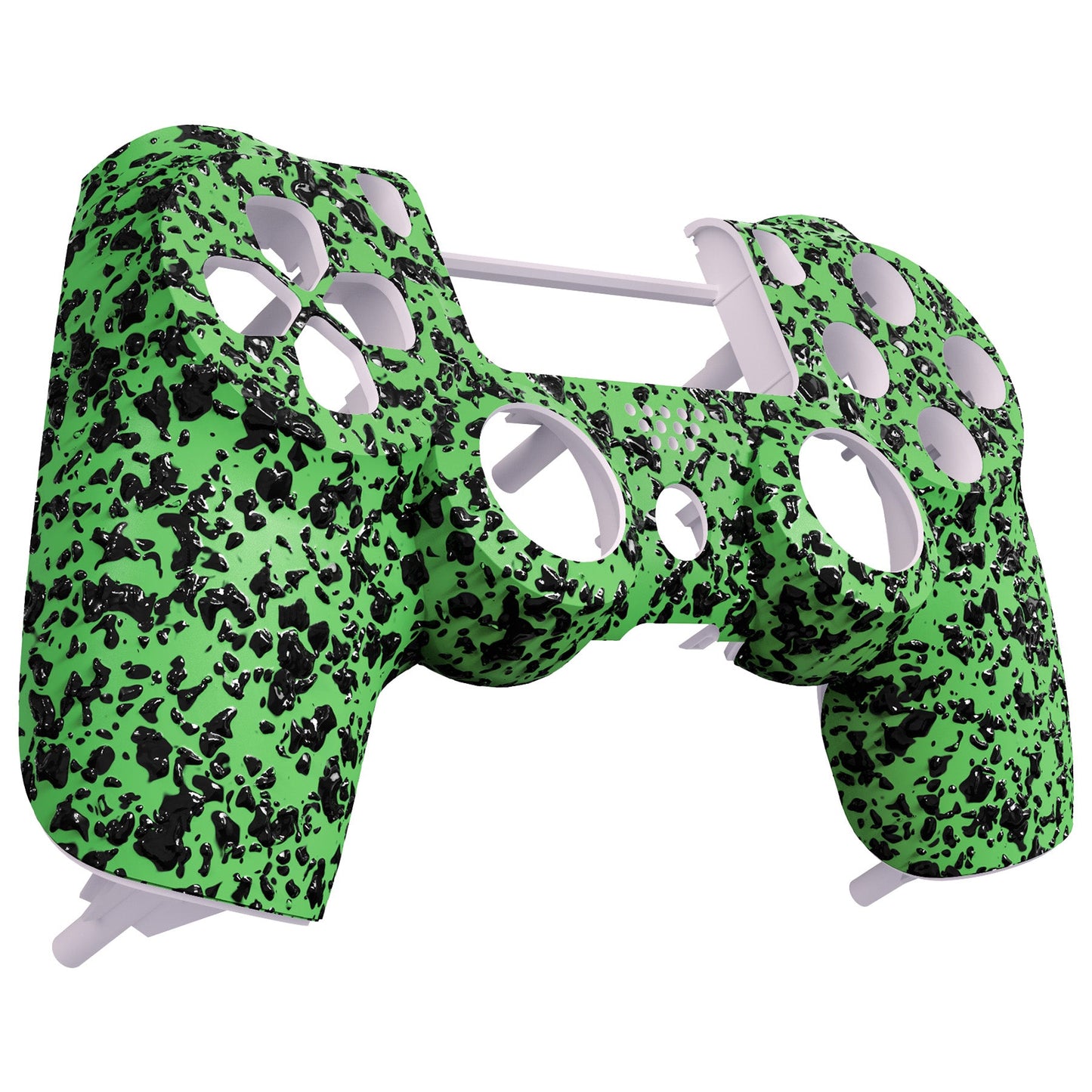 eXtremeRate Retail Textured Green 3D Splashing Non-slip Front Housing Shell Faceplate for ps4 Slim ps4 Pro Controller (CUH-ZCT2 JDM-040 JDM-050 JDM-055) - SP4FP17