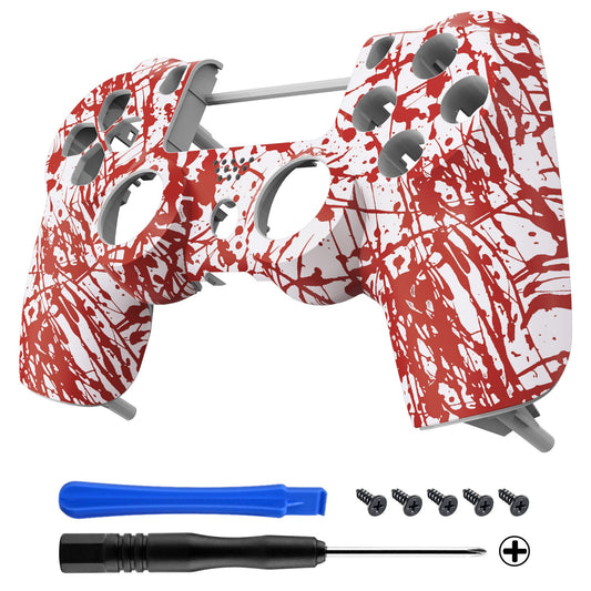 eXtremeRate Retail Blood Soft Touch Grip Front Housing Shell Faceplate for ps4 Slim Pro Controller (CUH-ZCT2 JDM-040 JDM-050 JDM-055) - SP4FS14