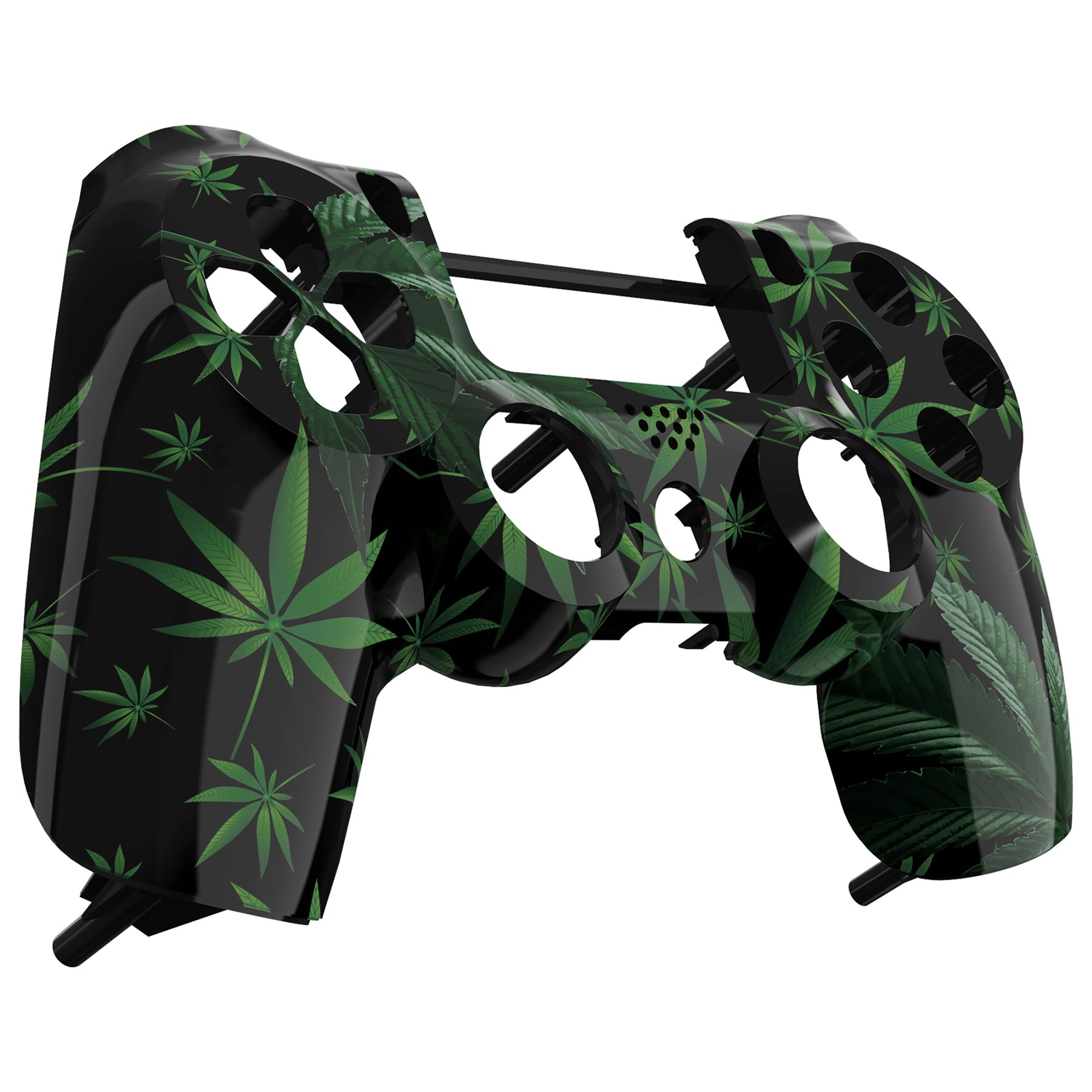 eXtremeRate Retail Green Weeds Leaves Front Housing Shell Faceplate for ps4 Slim ps4 Pro Controller (CUH-ZCT2 JDM-040 JDM-050 JDM-055) - SP4FT05