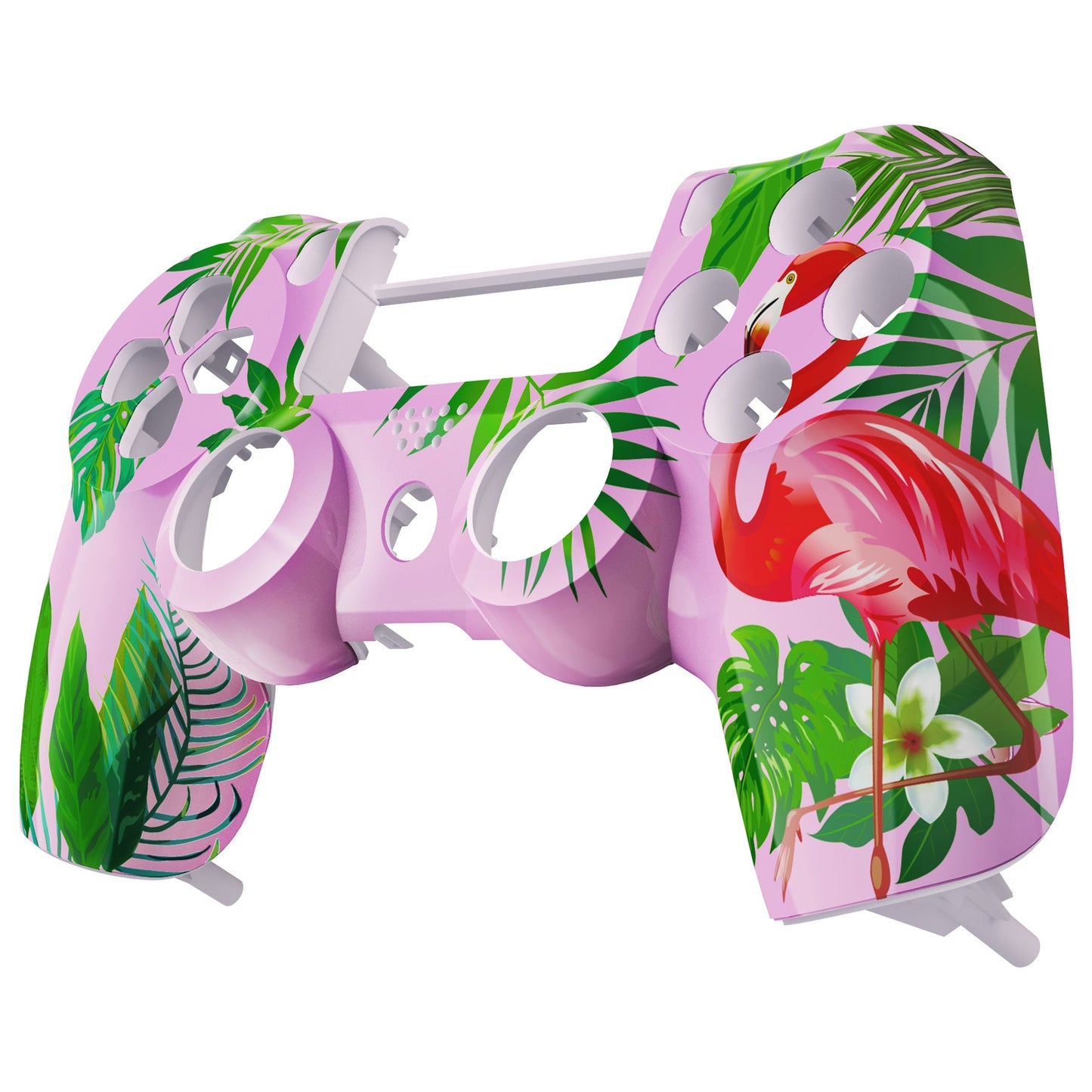 eXtremeRate Retail Tropical Flamingo Patterned Faceplate Front Housing Shell Cover Replacement Part for ps4 Slim Pro Game Controller JDM-040 JDM-050 JDM-055 - SP4FT41