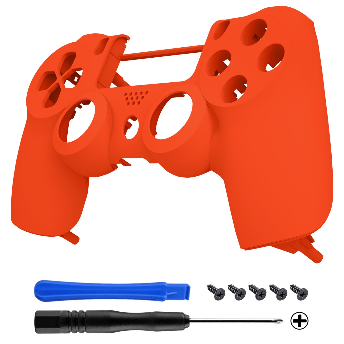 eXtremeRate Retail Soft Touch Grip Orange Front Housing Shell Faceplate for ps4 Slim Pro Controller(CUH-ZCT2 JDM-040 JDM-050 JDM-055) - SP4FX02