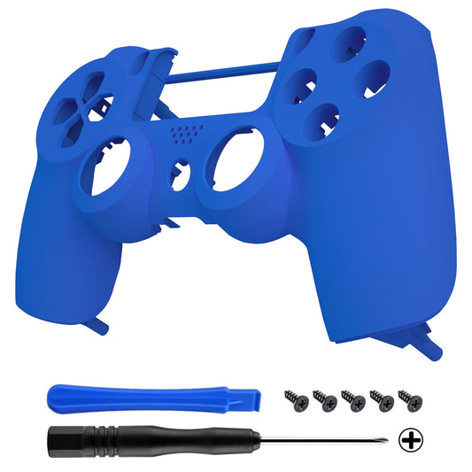 eXtremeRate Retail Soft Touch Grip Blue Front Housing Shell Faceplate for ps4 Slim ps4 Pro Controller (CUH-ZCT2 JDM-040 JDM-050 JDM-055) - Controller NOT Included - SP4FX03
