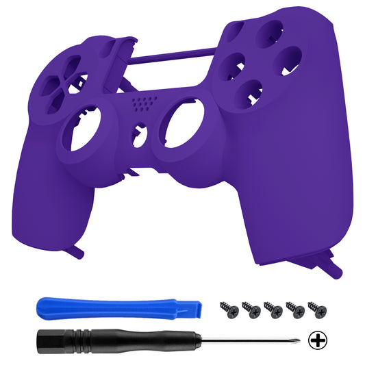 eXtremeRate Retail Soft Touch Grip Purple Front Housing Shell Faceplate for ps4 Slim ps4 Pro Controller (CUH-ZCT2 JDM-040 JDM-050 JDM-055) - SP4FX05