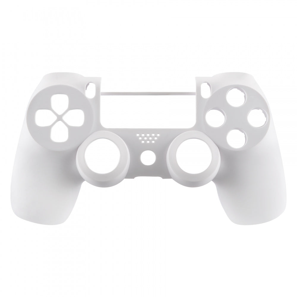 eXtremeRate Retail Soft Touch Grip White Front Housing Shell Faceplate for ps4 Slim Pro Controller (CUH-ZCT2 JDM-040 JDM-050 JDM-055) - SP4FX06
