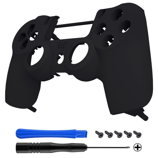 eXtremeRate Retail Soft Touch Grip Black Front Housing Shell Faceplate for ps4 Slim Pro Controller (CUH-ZCT2 JDM-040 JDM-050 JDM-055) - SP4FX07