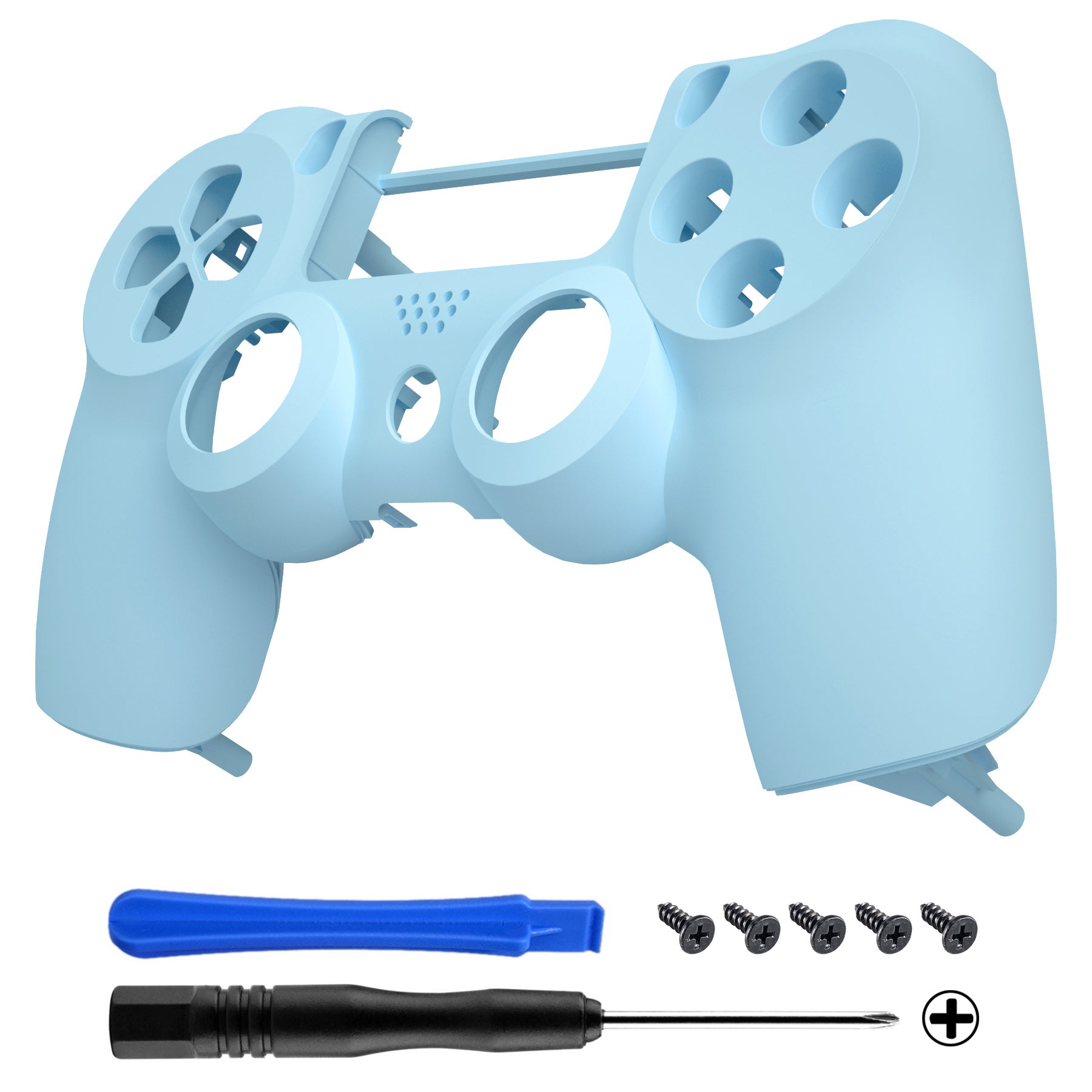 eXtremeRate Retail Heaven Blue Soft Touch Faceplate Cover Front Housing Shell Case Replacement Part for ps4 Slim ps4 Pro Controller (CUH-ZCT2 JDM-040 JDM-050 JDM-055) - SP4FX17