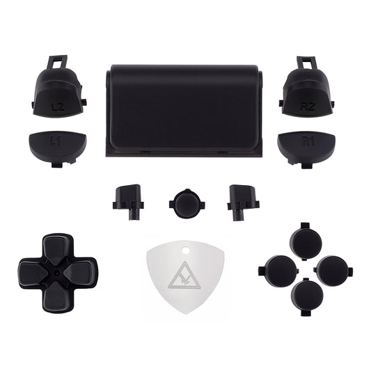 eXtremeRate Retail Replacement D-pad R1 L1 R2 L2 Triggers Touchpad Action Home Share Options Buttons, Black Full Set Buttons Repair Kits with Tool for ps4 Slim ps4 Pro CUH-ZCT2 Controller - SP4J0405