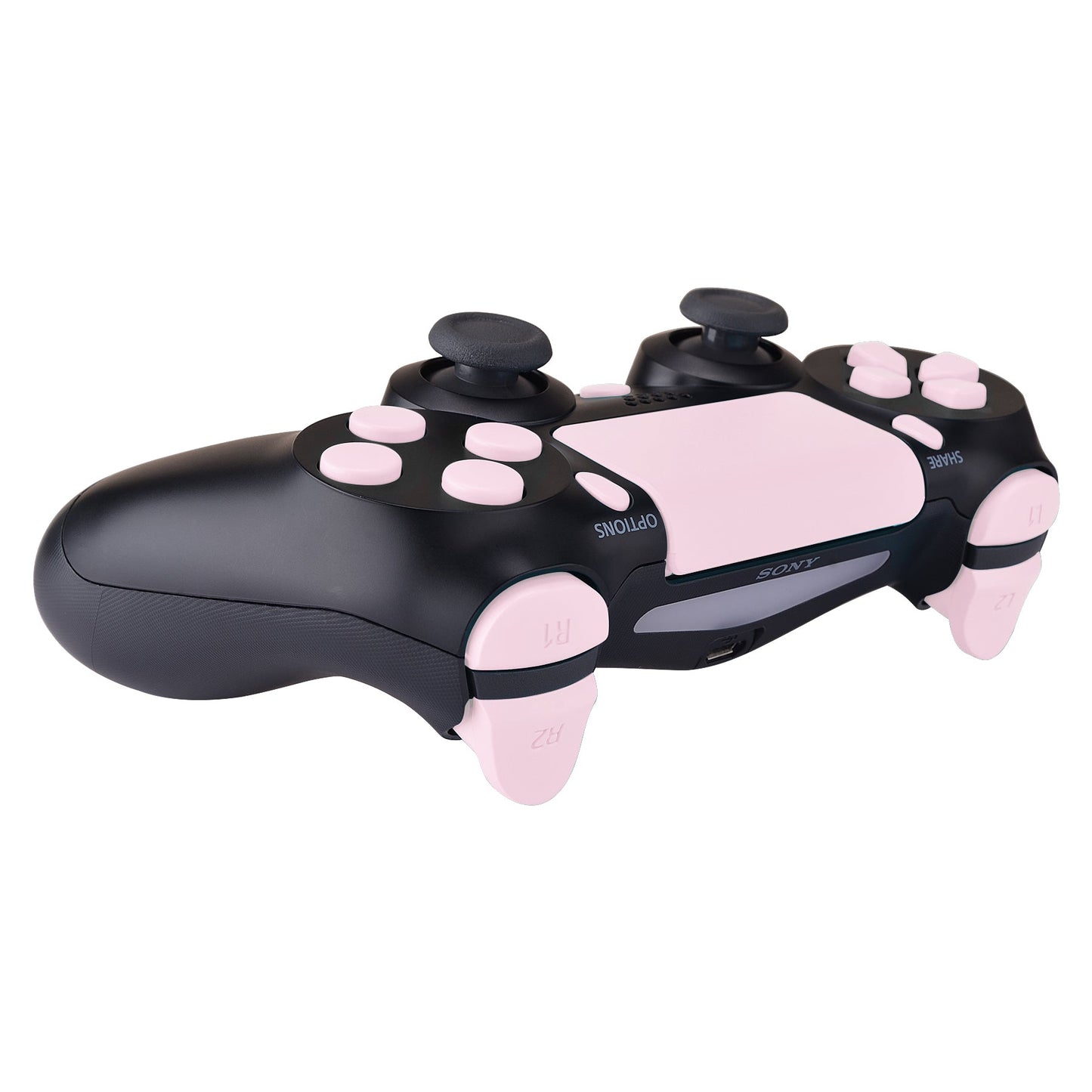 eXtremeRate Replacement D-pad – Repair Action ps4 Cherry Slim Share Controller, ps4 R2 Pink Full Options Controller Triggers eXtremeRate Buttons Home Buttons Touchpad R1 Kit for Pro for Blossoms L2 Set L1