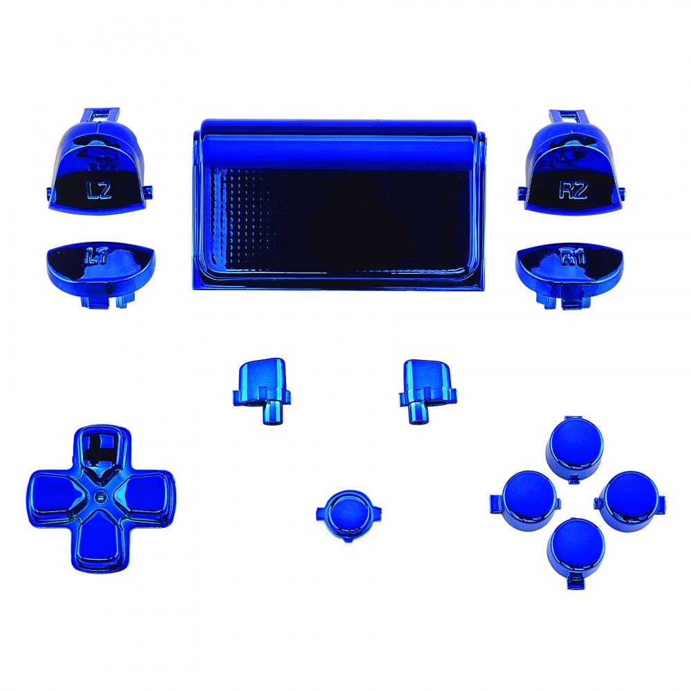 eXtremeRate Replacement D-pad R1 L1 R2 L2 Triggers Touchpad Action Home  Share Options Buttons for ps4 Controller, Chrome Blue Full Set Buttons  Repair Kit for ps4 Slim Pro CUH-ZCT2 Controller – eXtremeRate
