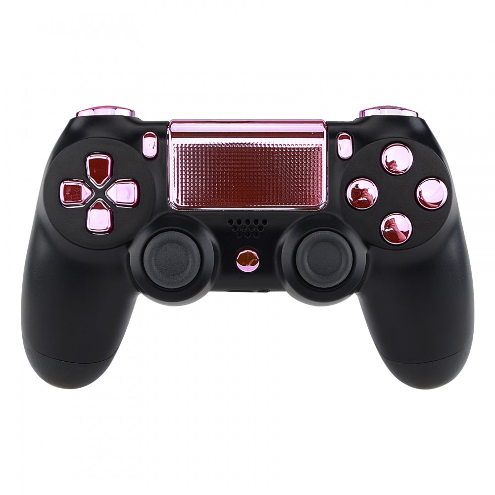 eXtremeRate Retail Chrome Pink Replacement D-pad R1 L1 R2 L2 Triggers Touchpad Action Home Share Options Buttons, Full Set Buttons Repair Kits with Tool for ps4 Slim ps4 Pro CUH-ZCT2 Controller - SP4J0419