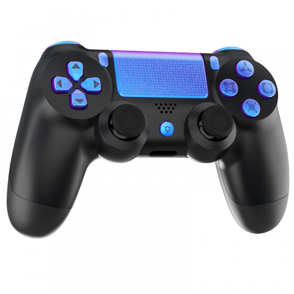 Black and store purple ps4 controller