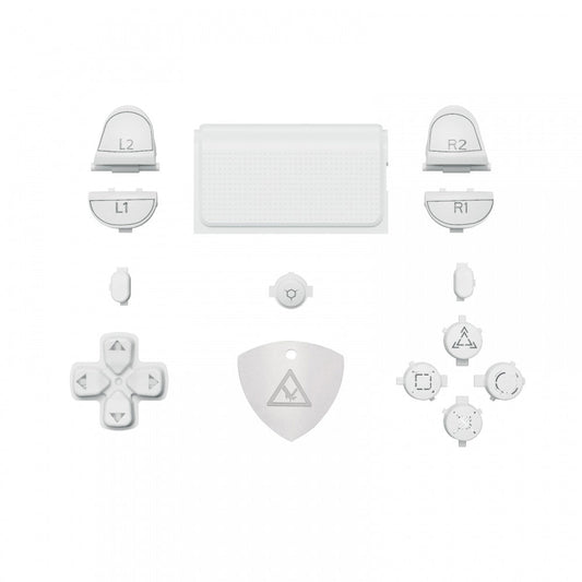 eXtremeRate Retail White Classical Symbols Replacement Full Set Buttons for ps4 Slim ps4 Pro CUH-ZCT2 Controller - Compatible with ps4 DTFS LED Kit - Controller NOT Included - SP4J0504